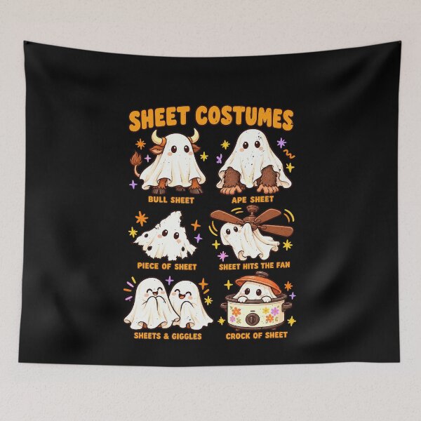 Item preview, Halloween Ghosts With Sheet Costume Puns designed and sold by elderberry.