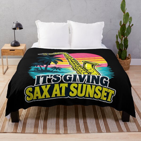Item preview, Funny Giving Sax at Sunset Jazz Art designed and sold by elderberry.