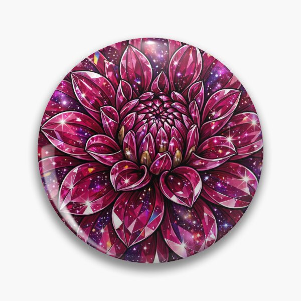 Item preview, Magenta Dahlia Crystal Sticker - Ruby Diamond Bloom designed and sold by FineLineBotanical .