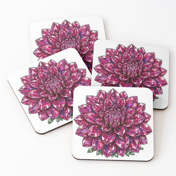 Artikelvorschau, Magenta Dahlia Kristallaufkleber - Rubin-Diamantblüte entworfen und verkauft von Crystal Critters .