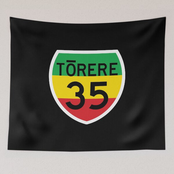 Item preview, Tōrere State Highway 35 – New Zealand Road Sign - Rasta colours designed and sold by MY NEW ZEALAND.