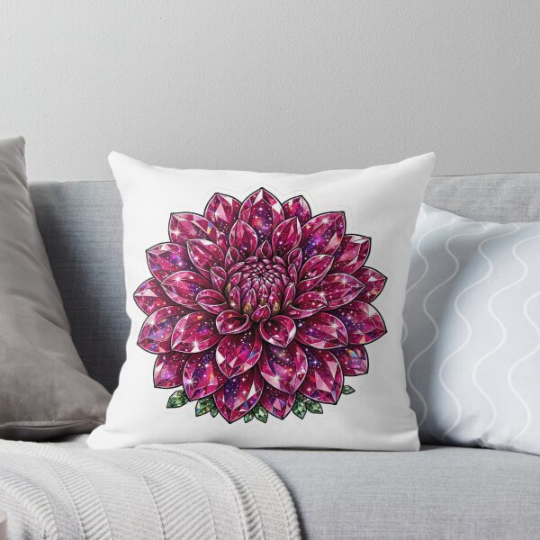 Item preview, Magenta Dahlia Crystal Sticker - Ruby Diamond Bloom designed and sold by FineLineBotanical .
