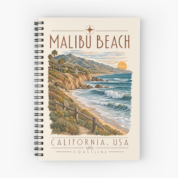 Item preview, Malibu Beach, California, USA [Vintage Illustration] designed and sold by elektronen.