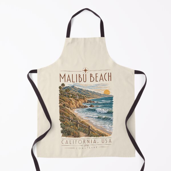 Item preview, Malibu Beach, California, USA [Vintage Illustration] designed and sold by elektronen.