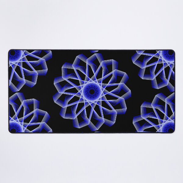 Item preview, Blue Lines Abstract Geometric Flower Shapes Mania designed and sold by Shapes-Mania.