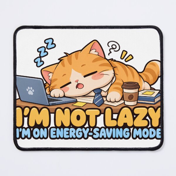 Item preview, I'm Not Lazy, I'm On Energy-Saving Mode – Funny Office Cat designed and sold by LABUTI-SHOP.
