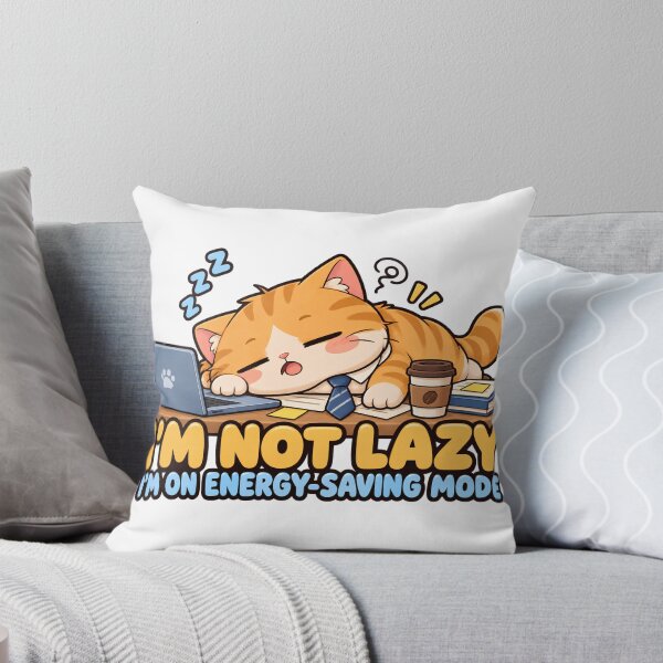 Item preview, I'm Not Lazy, I'm On Energy-Saving Mode – Funny Office Cat designed and sold by The Tired Animal Club.