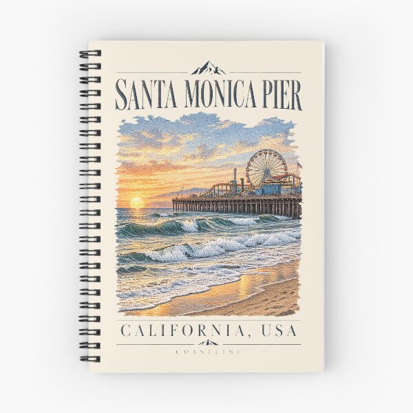 Item preview, Santa Monica Pier, California, USA [Vintage Illustration] designed and sold by elektronen.