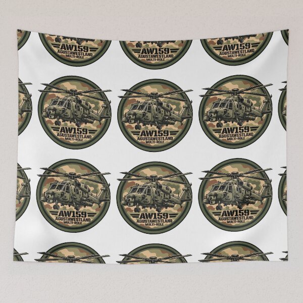 Item preview, Green Round Military Badge AW-159 Helicopter designed and sold by IRON WINGS /USAF.