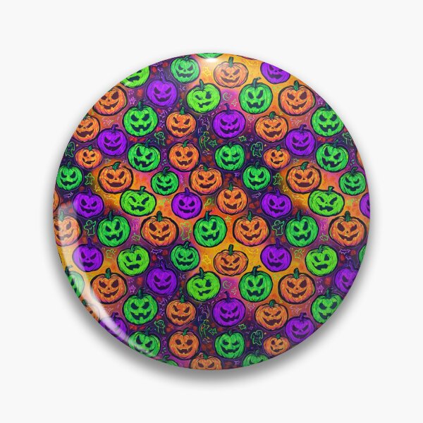 Item preview, Halloween Colorful Menacing Pumpkins Pattern designed and sold by Derek Gillette.