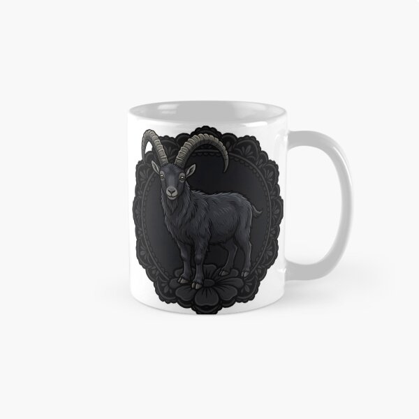 Item preview, Black Lace Occult Familiar — Alpine Ibex in a Lace Medallion designed and sold by IllumeInk.