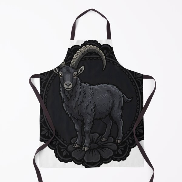 Item preview, Black Lace Occult Familiar — Alpine Ibex in a Lace Medallion designed and sold by IllumeInk.