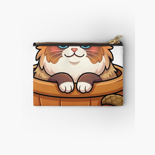 Item preview, Cozy Fluffy Ragdoll Cat Sitting in a Wooden Harvest Trug designed and sold by pumsquare.