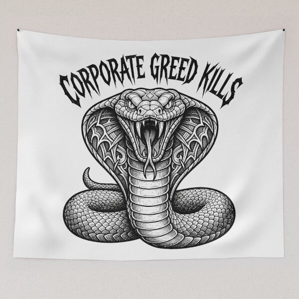 Item preview, Corporate Greed Kills Cobra Snake Illustration designed and sold by Owcomm.