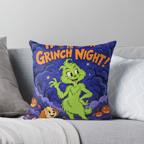 Item preview, Cute Green Monster Halloween Night Retro Illustration Halloween is Green Night designed and sold by AnnaAndVibes.