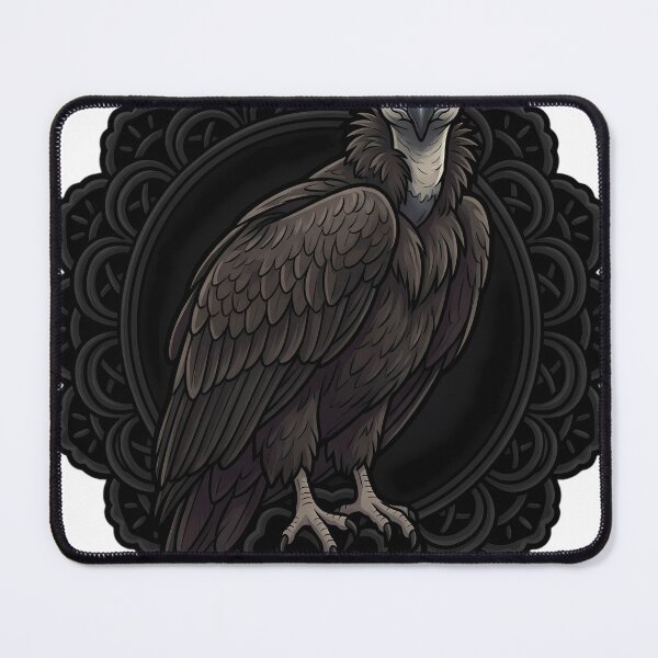 Item preview, Black Lace Occult Familiar — Cinereous Vulture in a Lace Medallion designed and sold by IllumeInk.
