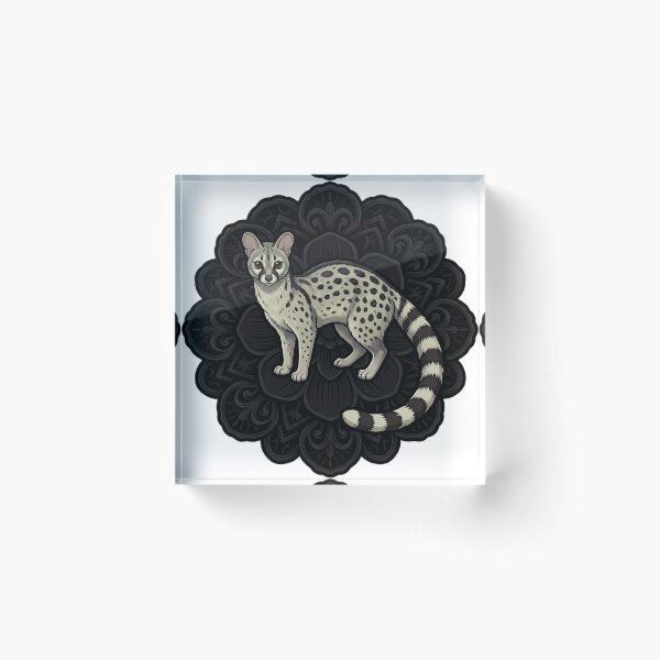 Item preview, Black Lace Occult Familiar — Common Genet in a Lace Medallion designed and sold by IllumeInk.