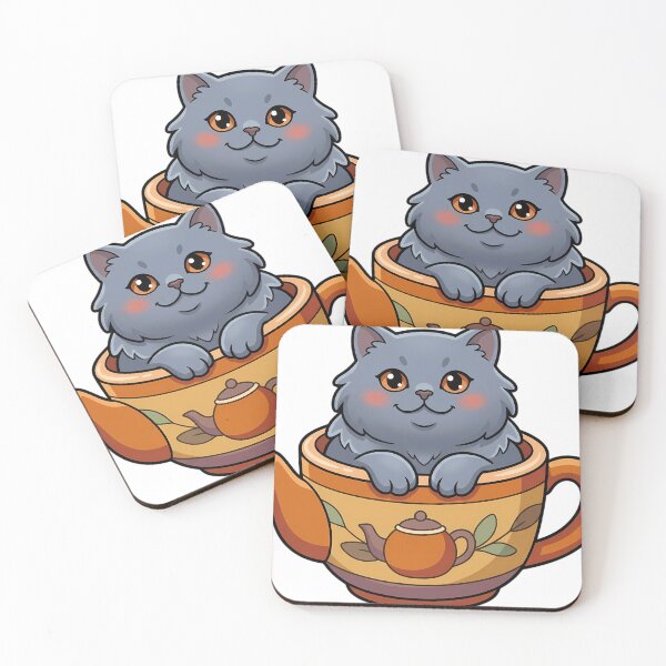 Item preview, Cozy Fluffy British Longhair Cat Sitting in a Giant Ceramic Teacup designed and sold by pumsquare.