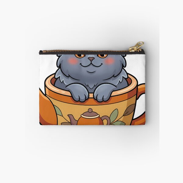 Item preview, Cozy Fluffy British Longhair Cat Sitting in a Giant Ceramic Teacup designed and sold by pumsquare.