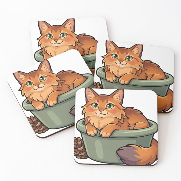 Item preview, Cozy Fluffy Somali Cat Sitting in a Ceramic Wash Basin designed and sold by pumsquare.