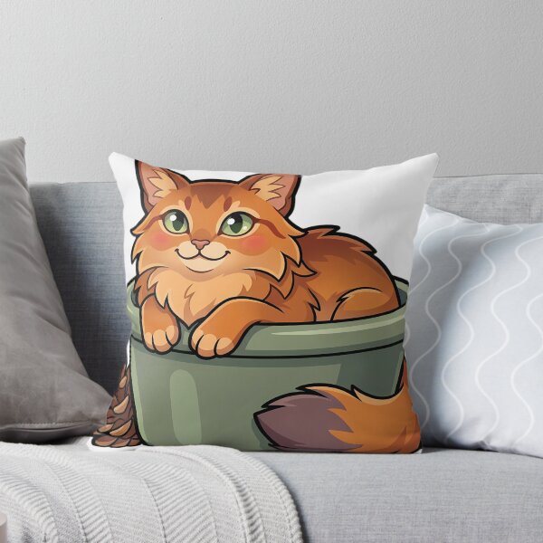 Item preview, Cozy Fluffy Somali Cat Sitting in a Ceramic Wash Basin designed and sold by pumsquare.