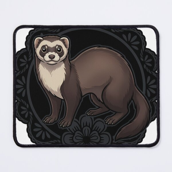 Item preview, Black Lace Occult Familiar — Ferret in a Lace Medallion designed and sold by IllumeInk.