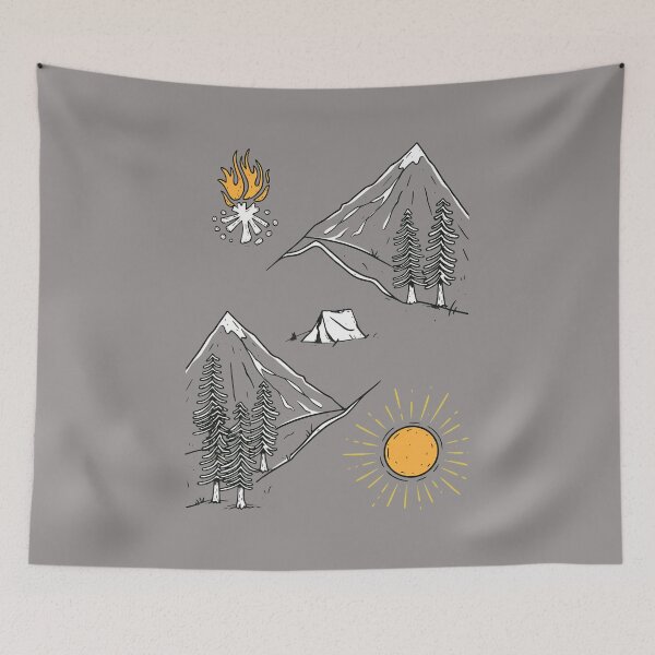 Item preview, Diamond Mountain Camping Sun Line Art-29 designed and sold by GregorsBaur.