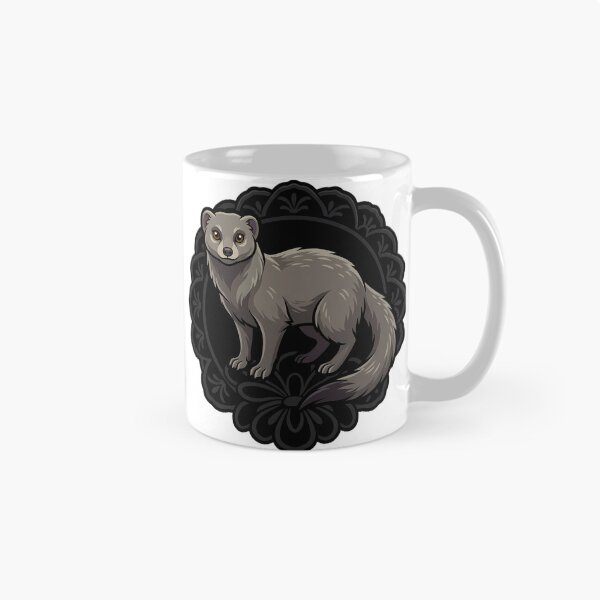 Item preview, Black Lace Occult Familiar — Egyptian Mongoose in a Lace Medallion designed and sold by IllumeInk.