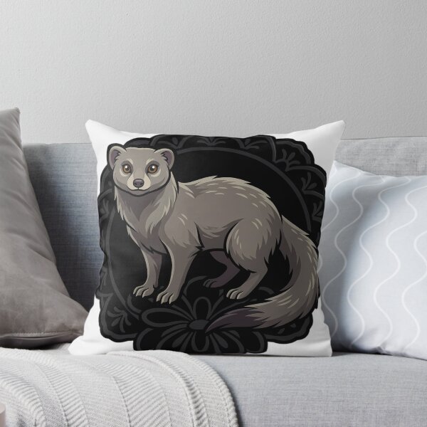Item preview, Black Lace Occult Familiar — Egyptian Mongoose in a Lace Medallion designed and sold by IllumeInk.