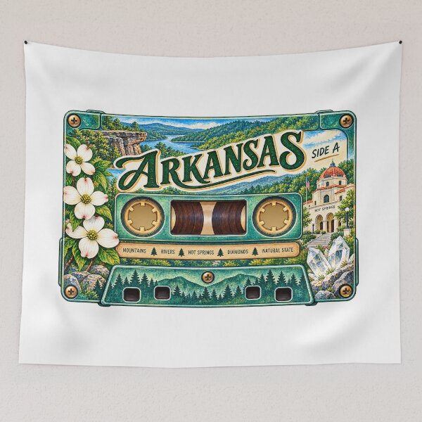 Item preview, Arkansas Retro Cassette Tape designed and sold by Whimspired By Paxx.
