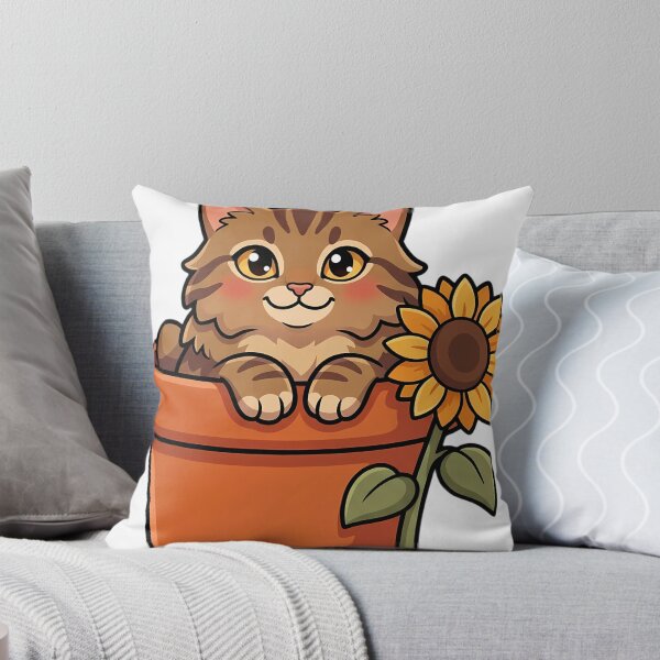 Item preview, Cozy Fluffy American Bobtail Cat Sitting in a Terracotta Flower Pot designed and sold by pumsquare.