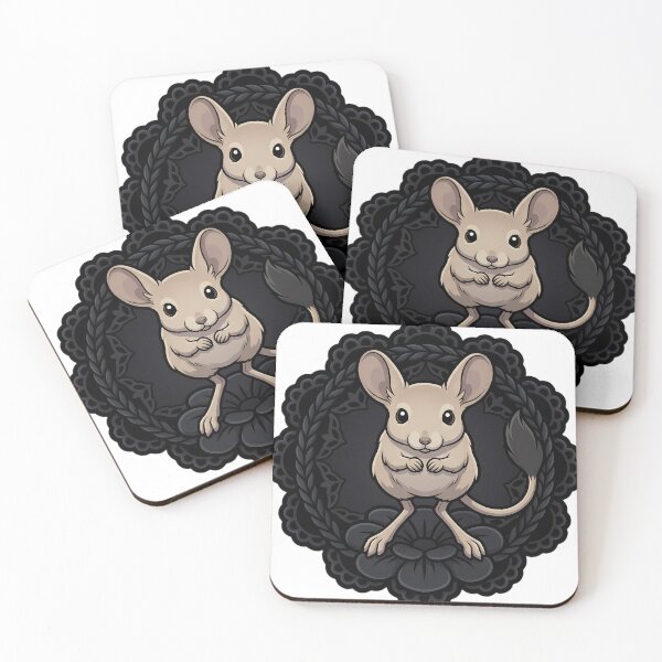 Item preview, Black Lace Occult Familiar — Jerboa in a Lace Medallion designed and sold by IllumeInk.