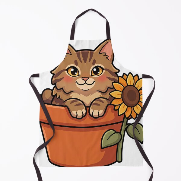 Item preview, Cozy Fluffy American Bobtail Cat Sitting in a Terracotta Flower Pot designed and sold by pumsquare.