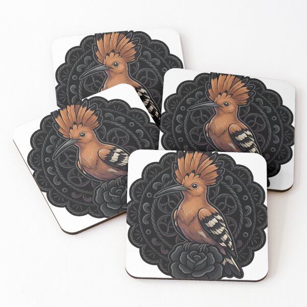 Item preview, Black Lace Occult Familiar — Hoopoe in a Lace Medallion designed and sold by IllumeInk.