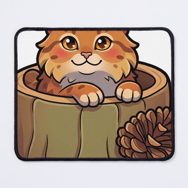 Item preview, Cozy Fluffy Pixie-bob Cat Sitting in a Hollow Log Planter designed and sold by pumsquare.