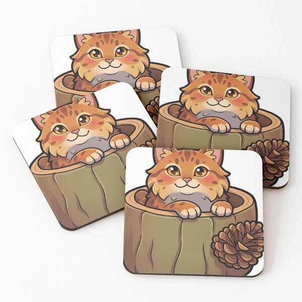 Item preview, Cozy Fluffy Pixie-bob Cat Sitting in a Hollow Log Planter designed and sold by pumsquare.