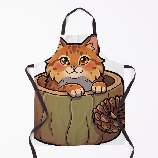 Item preview, Cozy Fluffy Pixie-bob Cat Sitting in a Hollow Log Planter designed and sold by pumsquare.