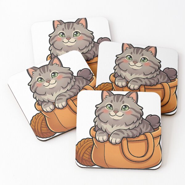 Item preview, Cozy Fluffy Kurilian Bobtail Cat Sitting in a Chunky Canvas Tote designed and sold by pumsquare.