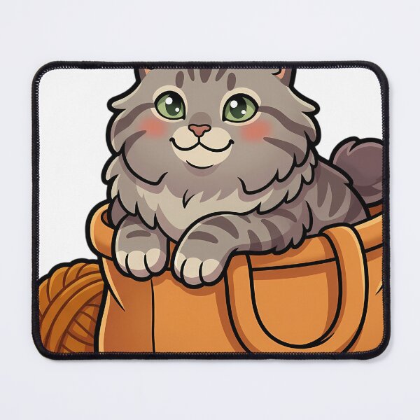 Item preview, Cozy Fluffy Kurilian Bobtail Cat Sitting in a Chunky Canvas Tote designed and sold by pumsquare.