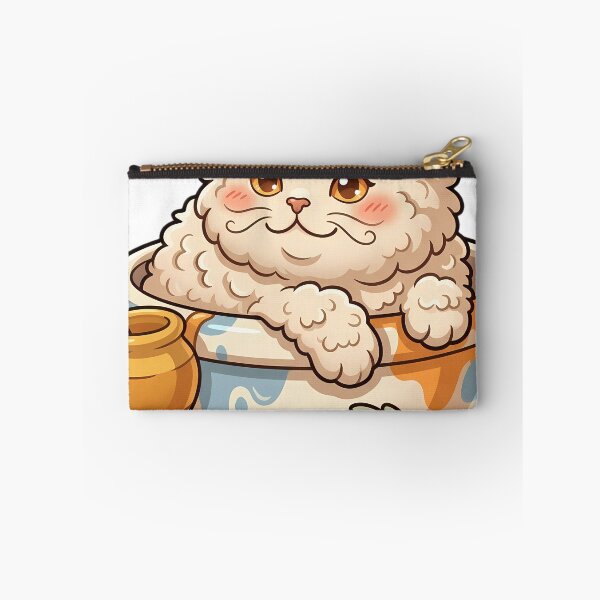 Item preview, Cozy Fluffy Selkirk Rex Cat Sitting in a Ceramic Mixing Bowl designed and sold by pumsquare.