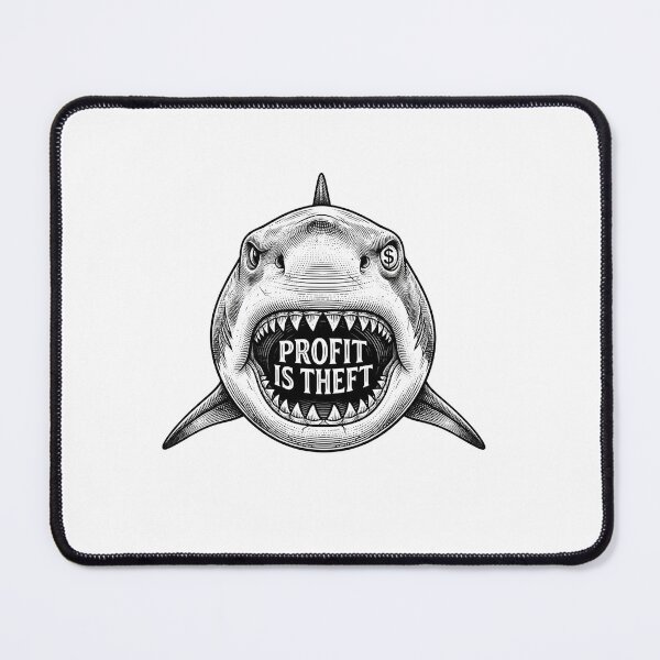 Item preview, Profit Is Theft Shark Vintage Line Art designed and sold by Owcomm.