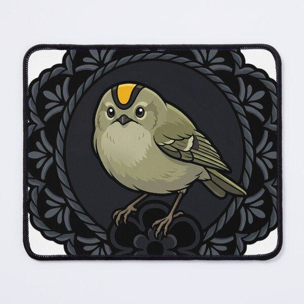 Item preview, Black Lace Occult Familiar — Goldcrest in a Lace Medallion designed and sold by IllumeInk.