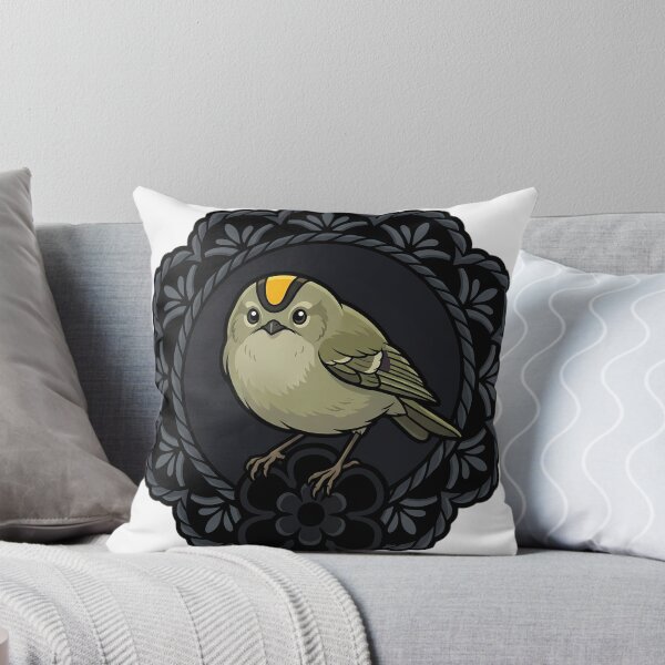 Item preview, Black Lace Occult Familiar — Goldcrest in a Lace Medallion designed and sold by IllumeInk.