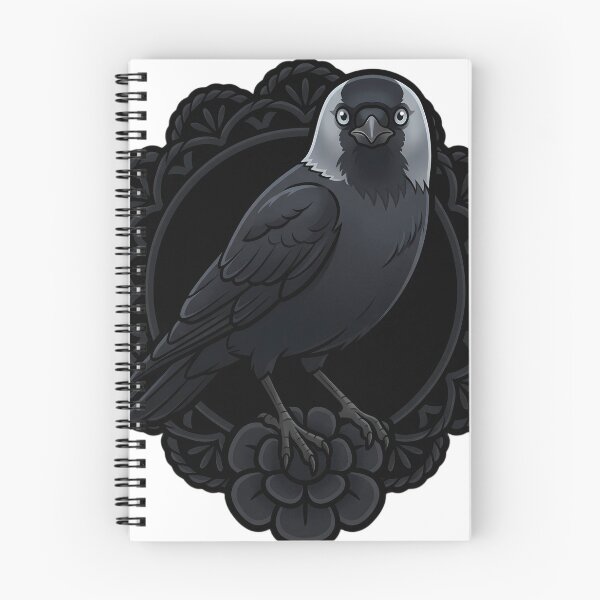 Item preview, Black Lace Occult Familiar — Jackdaw in a Lace Medallion designed and sold by IllumeInk.