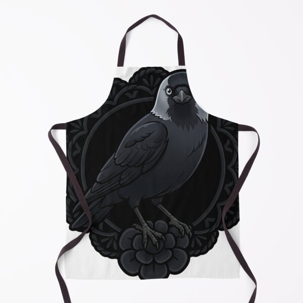 Item preview, Black Lace Occult Familiar — Jackdaw in a Lace Medallion designed and sold by IllumeInk.