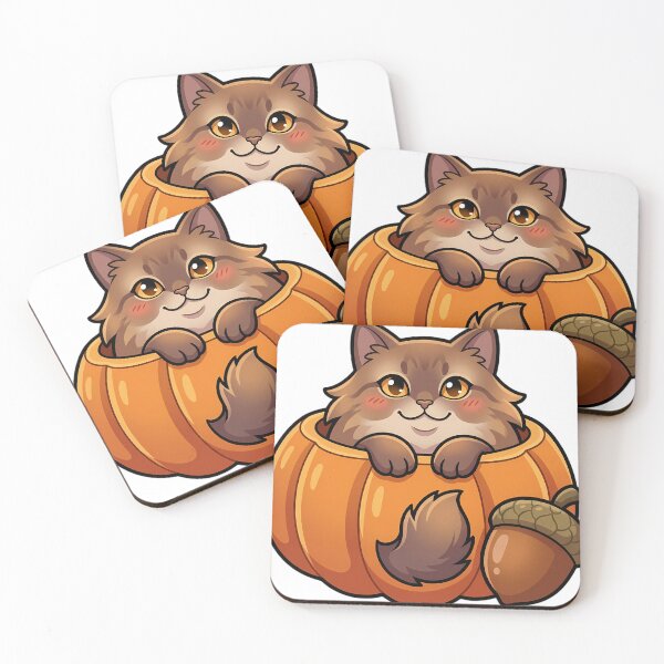 Item preview, Cozy Fluffy Chantilly-Tiffany Cat Sitting in a Giant Hollow Pumpkin designed and sold by pumsquare.