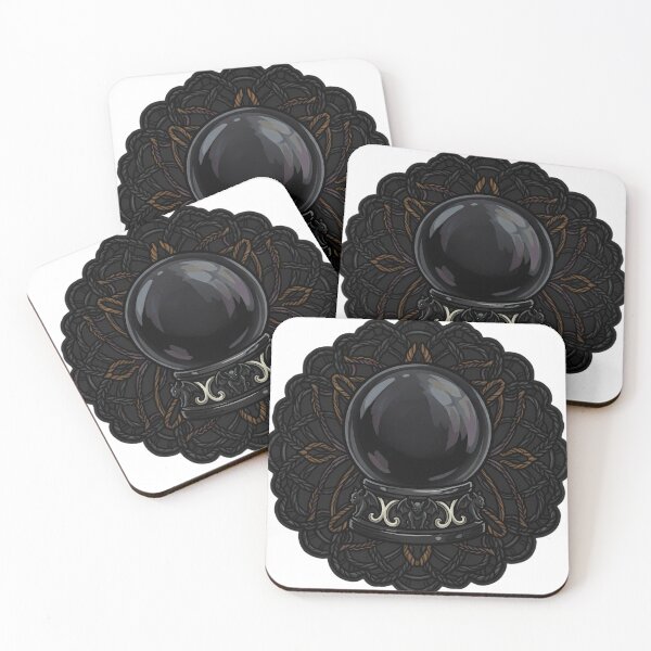 Item preview, Black Lace Occult Objet — Obsidian Crystal Ball in a Lace Medallion designed and sold by IllumeInk.