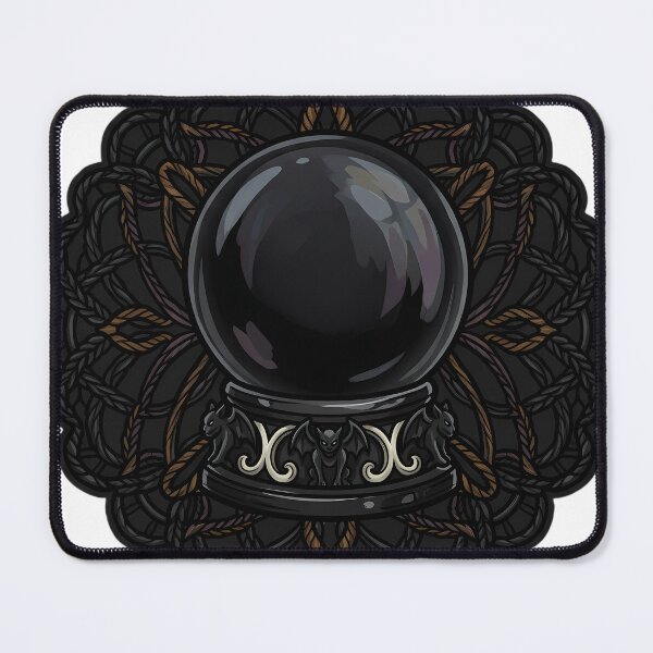 Item preview, Black Lace Occult Objet — Obsidian Crystal Ball in a Lace Medallion designed and sold by IllumeInk.