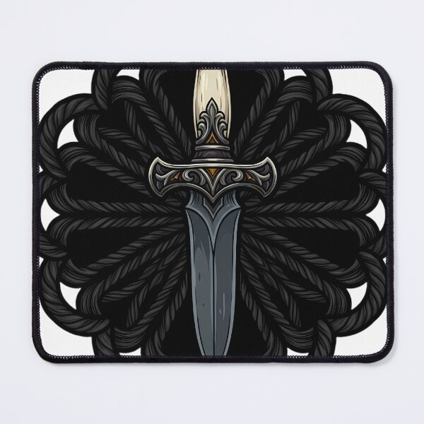 Item preview, Black Lace Occult Objet — Ceremonial Athame Dagger in a Lace Medallion designed and sold by IllumeInk.