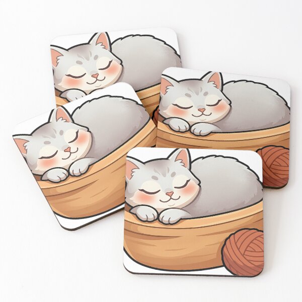 Item preview, Cozy Fluffy Burmilla Cat Curled Up in an Oval Wooden Dough Trough designed and sold by pumsquare.